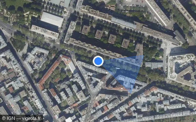 Vue satellite de l'emplacement du radar fixe à Saint-Mandé