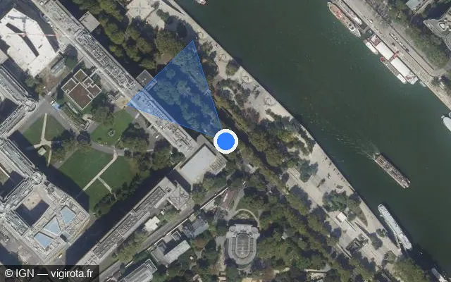 Vue satellite de l'emplacement du radar fixe à Paris