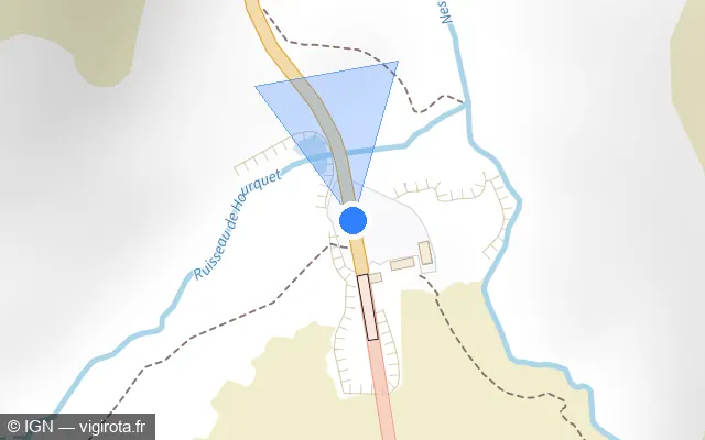 Vue plan de l'emplacement du radar fixe à Aragnouet