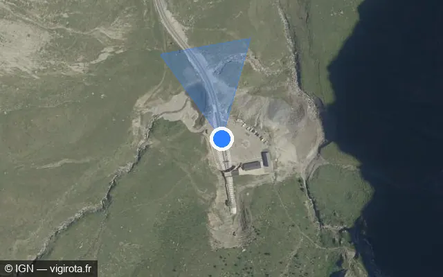 Vue satellite de l'emplacement du radar fixe à Aragnouet