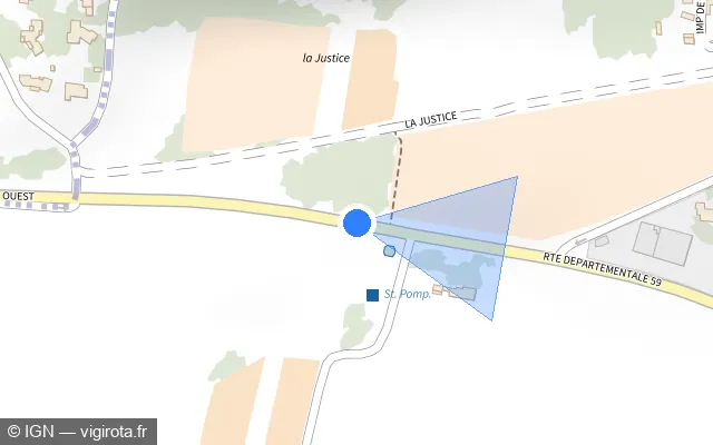 Vue plan de l'emplacement du radar fixe à Saint-Restitut