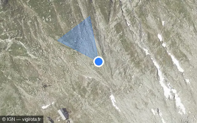 Vue satellite de l'emplacement du radar fixe à Les Houches