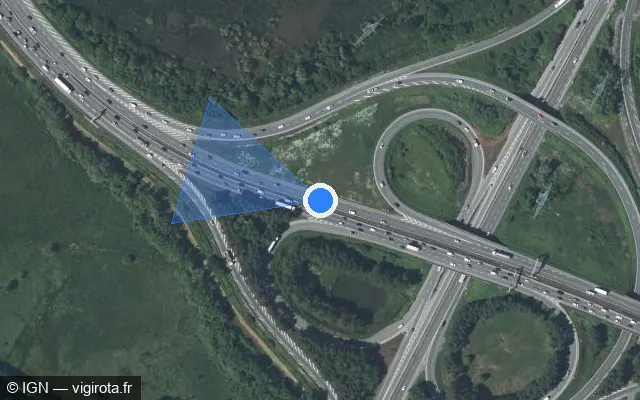 Vue satellite de l'emplacement du radar fixe à Bouguenais
