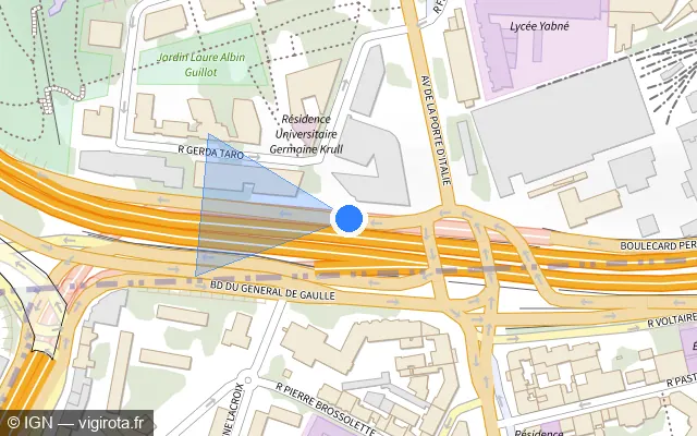 Vue plan de l'emplacement du radar fixe à Le Kremlin-Bicêtre