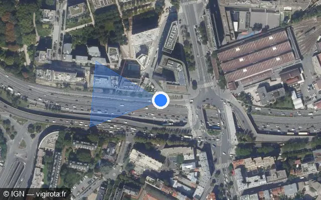 Vue satellite de l'emplacement du radar fixe à Le Kremlin-Bicêtre