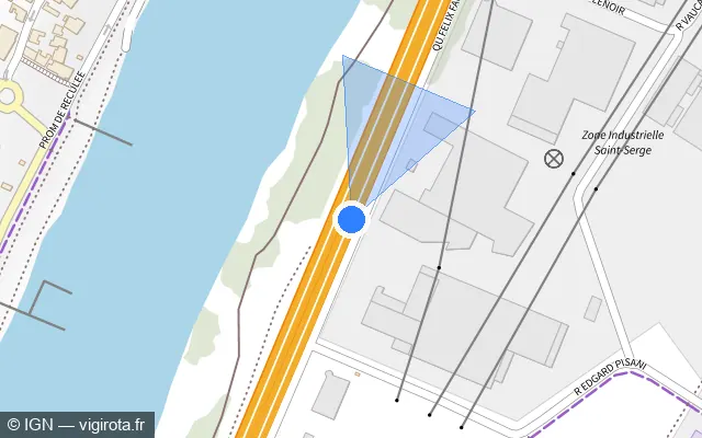 Vue plan de l'emplacement du radar fixe à Angers