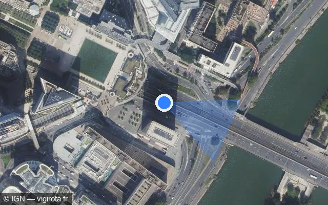 Vue satellite de l'emplacement du radar fixe à Neuilly-sur-Seine