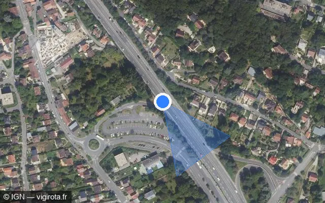 Vue satellite de l'emplacement du radar fixe à Orsay
