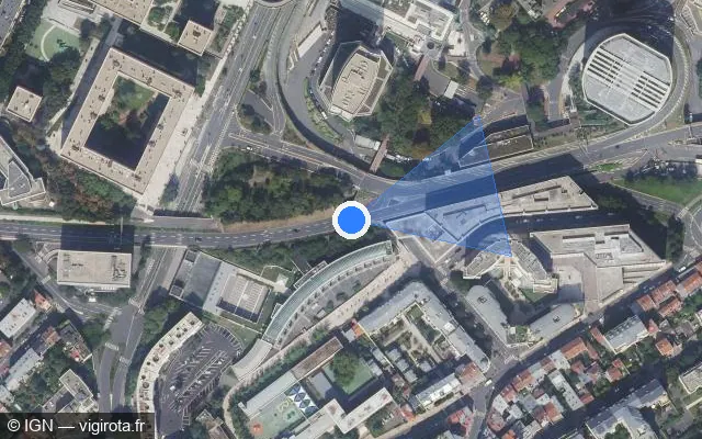 Vue satellite de l'emplacement du radar fixe à Puteaux