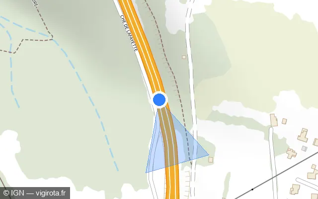 Vue plan de l'emplacement du radar discriminant à Saint-Ferréol-d'Auroure