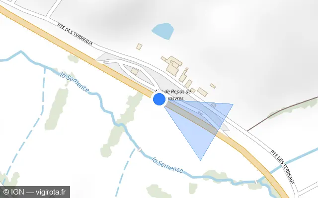 Vue plan de l'emplacement du radar discriminant à Verosvres
