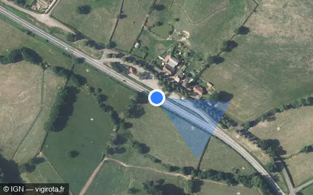 Vue satellite de l'emplacement du radar discriminant à Verosvres