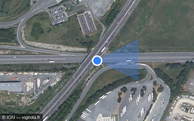 Vue satellite de l'emplacement du radar discriminant à Buxerolles