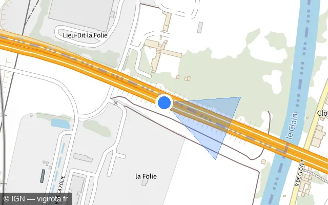 Vue plan de l'emplacement du radar discriminant à Buxerolles