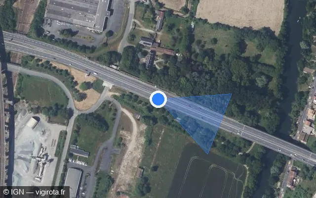 Vue satellite de l'emplacement du radar discriminant à Buxerolles