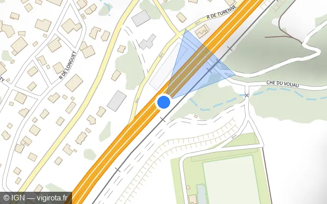 Vue plan de l'emplacement du radar discriminant à Saint-Nabord
