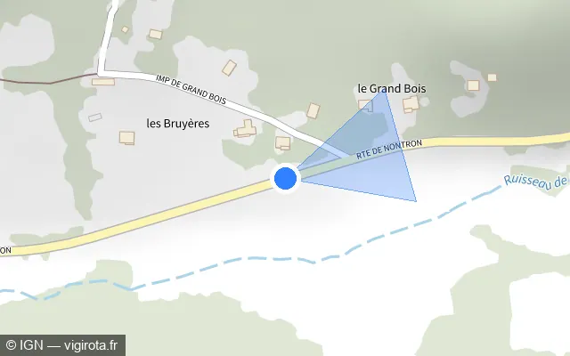Vue plan de l'emplacement du radar discriminant à Saint-Romain-et-Saint-Clément