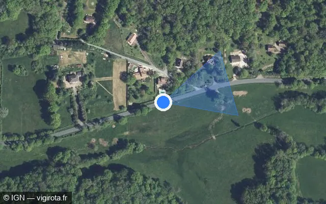 Vue satellite de l'emplacement du radar discriminant à Saint-Romain-et-Saint-Clément