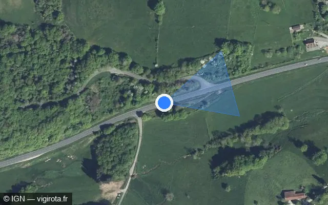 Vue satellite de l'emplacement du radar discriminant à Saint-Romain-et-Saint-Clément