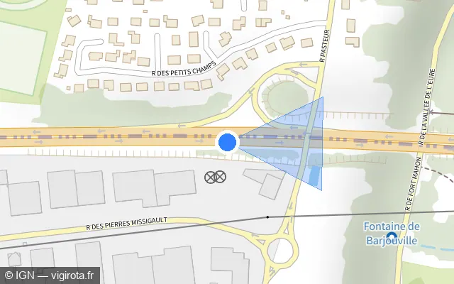 Vue plan de l'emplacement du radar discriminant à Luisant