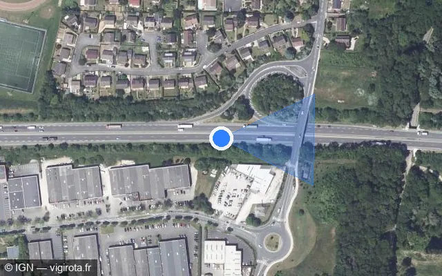 Vue satellite de l'emplacement du radar discriminant à Luisant