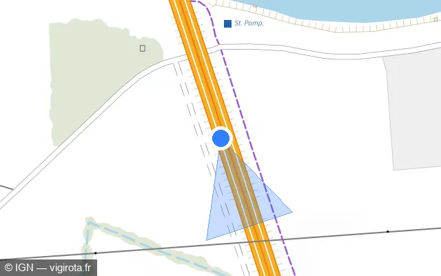 Vue plan de l'emplacement du radar discriminant à La Riche