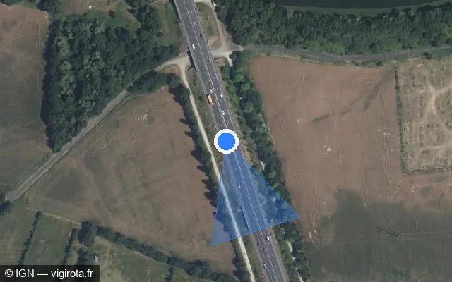 Vue satellite de l'emplacement du radar discriminant à La Riche
