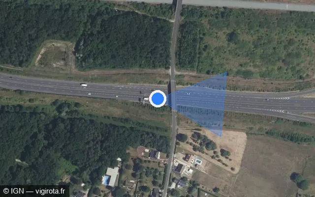 Vue satellite de l'emplacement du radar discriminant à Chambray-lès-Tours
