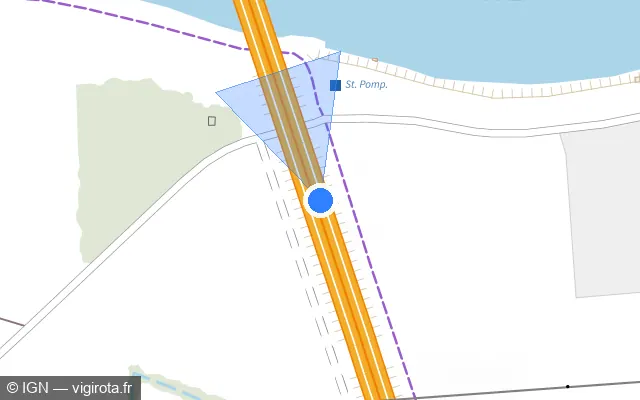Vue plan de l'emplacement du radar discriminant à La Riche