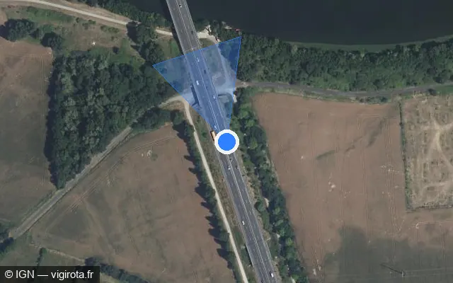Vue satellite de l'emplacement du radar discriminant à La Riche
