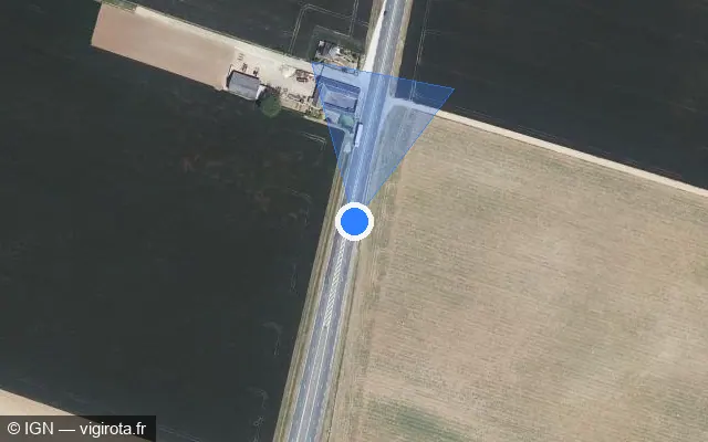 Vue satellite de l'emplacement du radar discriminant à Dambron