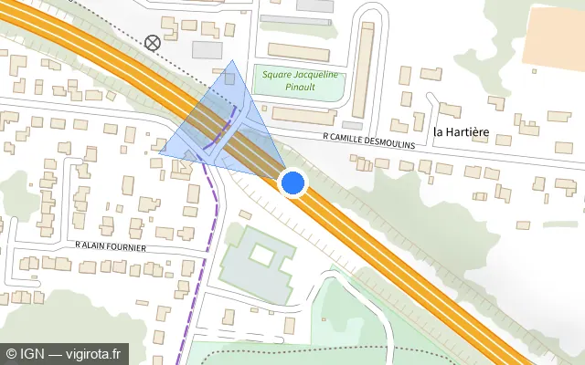 Vue plan de l'emplacement du radar discriminant à Fleury-les-Aubrais