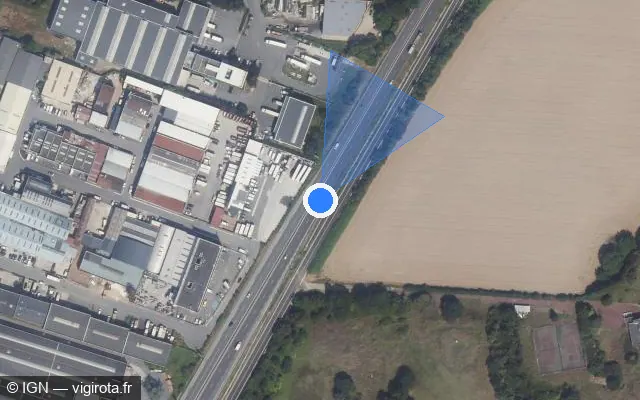 Vue satellite de l'emplacement du radar discriminant à Vaudherland
