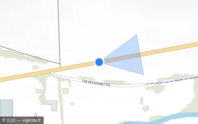 Vue plan de l'emplacement du radar discriminant à Malay-le-Petit