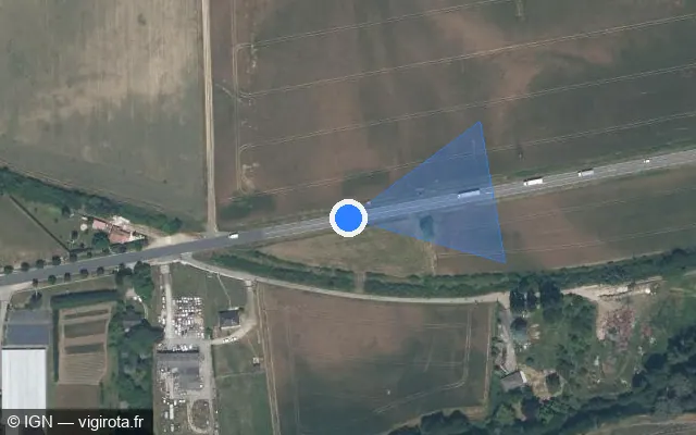 Vue satellite de l'emplacement du radar discriminant à Malay-le-Petit