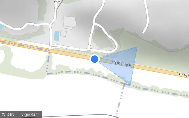 Vue plan de l'emplacement du radar discriminant à Augy