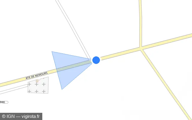 Vue plan de l'emplacement du radar discriminant à Villeroy