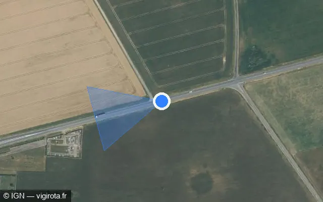 Vue satellite de l'emplacement du radar discriminant à Villeroy