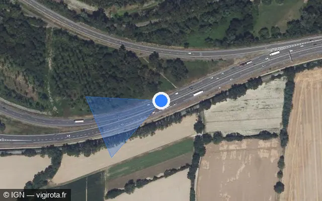 Vue satellite de l'emplacement du radar discriminant à Vaulx-en-Velin