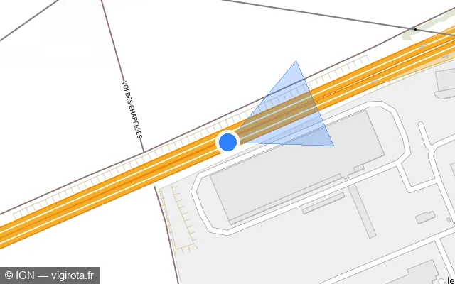 Vue plan de l'emplacement du radar discriminant à Lavau