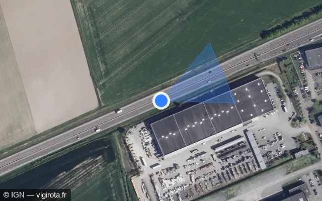 Vue satellite de l'emplacement du radar discriminant à Lavau