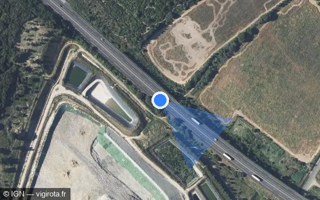 Vue satellite de l'emplacement du radar discriminant à Bellegarde
