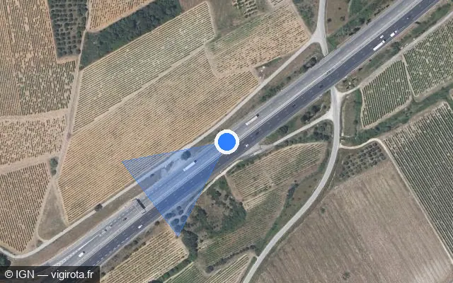 Vue satellite de l'emplacement du radar discriminant à Fournès