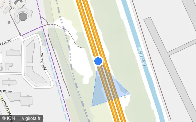 Vue plan de l'emplacement du radar discriminant à Balma