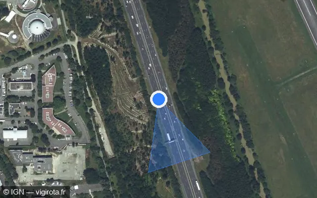 Vue satellite de l'emplacement du radar discriminant à Balma
