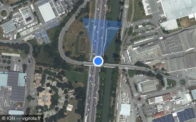 Vue satellite de l'emplacement du radar discriminant à Blagnac
