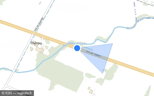 Vue plan de l'emplacement du radar discriminant à Gée-Rivière