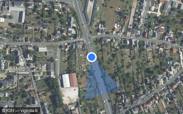 Vue satellite de l'emplacement du radar discriminant à Vendôme
