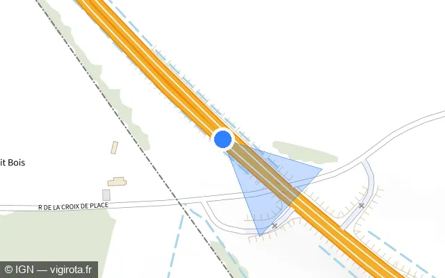 Vue plan de l'emplacement du radar discriminant à Blou