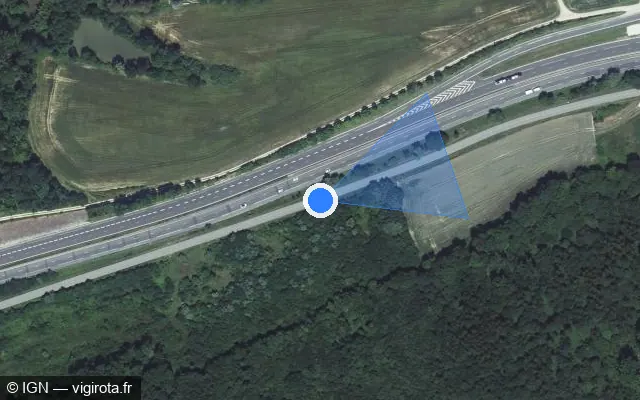 Vue satellite de l'emplacement du radar discriminant à Ancerville